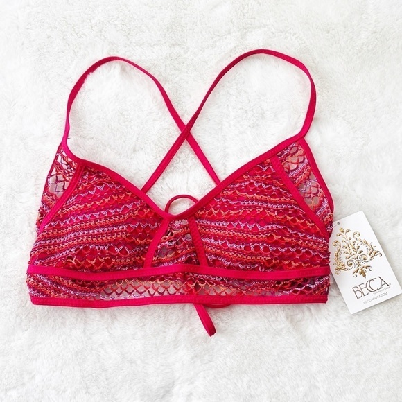 NWT Becca Ascend Grabiella Crochet Cross Back Bikini Top - Picture 5 of 8